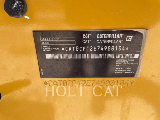 Caterpillar CP12, Vibratory Single Drum Pad, 168 hours, S/N: 74900104, 2024 - Image 6