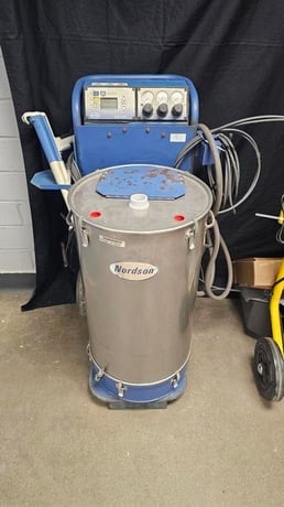 Powder system, Nordson #Surecoat, on cart with 80 lb. hopper - Image 1