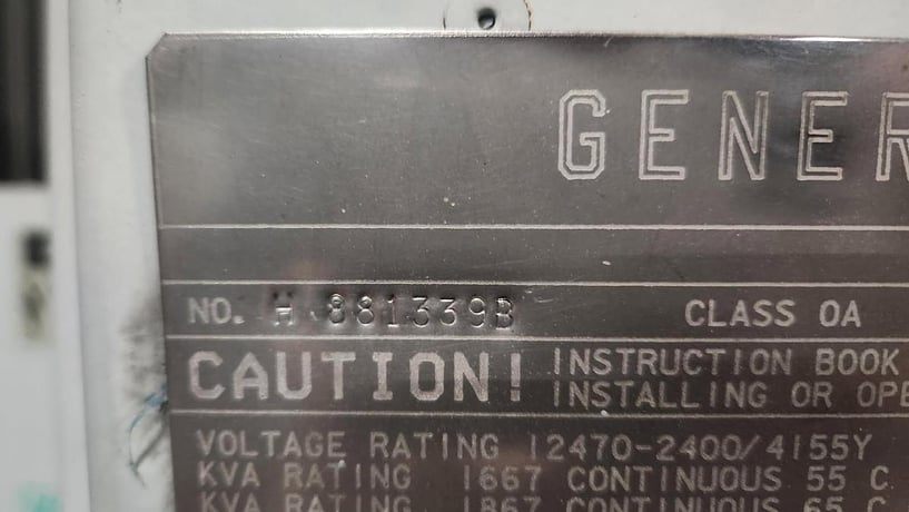 1500 KVA General Electric, Transformer, 1 Phase, 60 Hz - Image 5