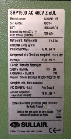 1500 scfm, Sullair #SRP1500, Air Dryer, 460 V, 2018 - Image 4