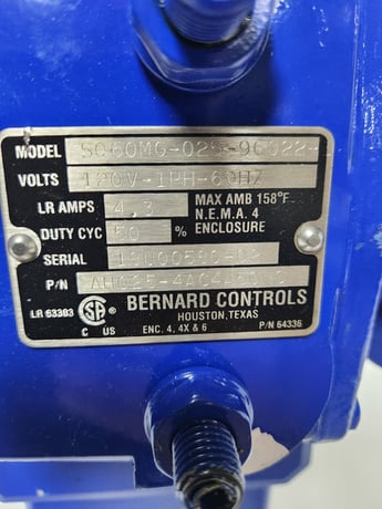 Bernard Welding #SQ60MG-25-96022, Electric Actuator, 1 Phase, 60 Hz, 120 V - Image 4