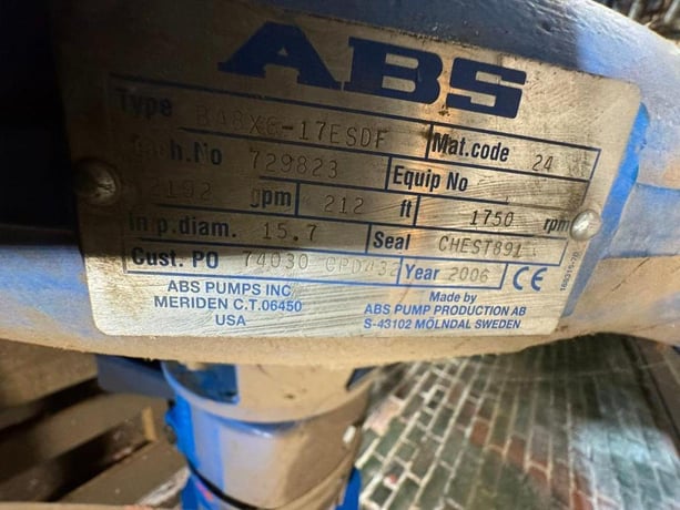 2192 GPM @ 212' TDH, ABS, Centrifugal Pump, 1750 RPM, 67 psi - Image 9