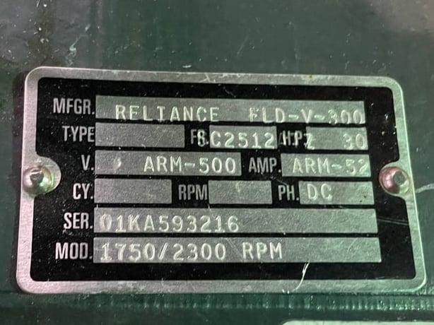 30 HP 1800 RPM Reliance, Frame SC2512ATZ, Drip-Proof Ball Bearing, 500 VA, 300 VF - Image 3