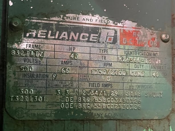 40 HP 1800 RPM Reliance, Frame B327ATZ, Drip-Proof Ball Bearing, 500 VA, 300 VF - Image 3