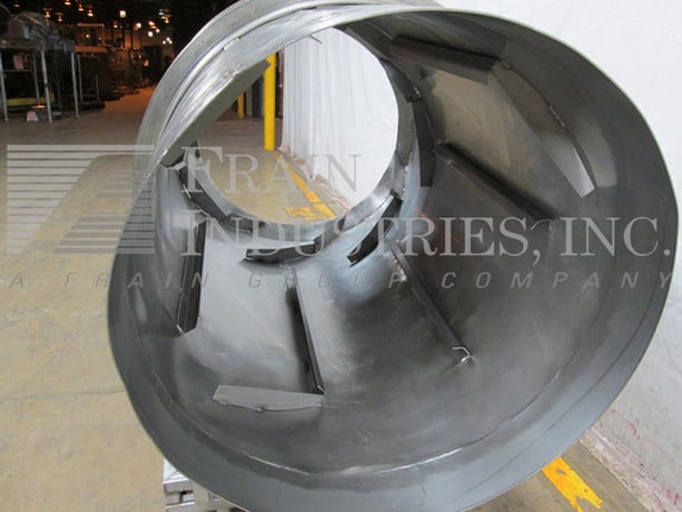 Stainless Steel portable flo-thru tumbler, 32" diameter x 52" long, 28" diameter feed opening, mounted on - Image 2