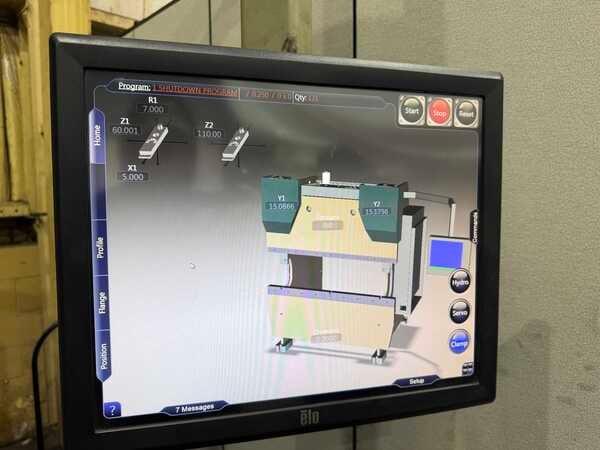 350 Ton, Accurpress #435012, hydraulic press brake, 12' overall, 126" between housing, 12" stroke, 10"-20" - Image 3