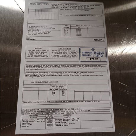 1200 Amp. Eaton, Stainless steel, 600 Volts, Nema 4 - Image 4