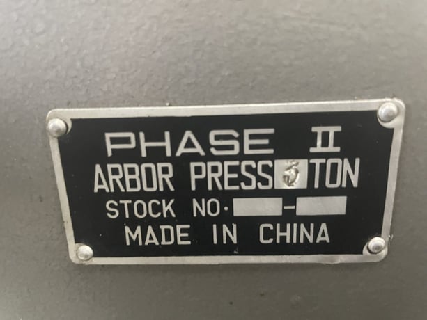 3 Ton, Phase II, arbor press, 12" stroke, 6 -1/2" throat, mounted on a shop fabricated stand - Image 5
