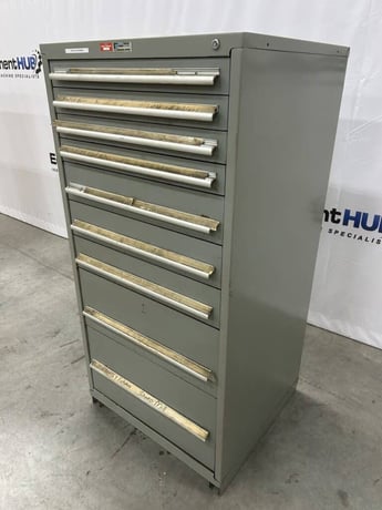 10 Drawer Rack Engineering Co., modular industrial tool storage cabinet with drill bits, 30" x 27-3/4" x - Image 2