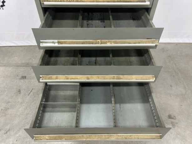 10 Drawer Rack Engineering Co., modular industrial tool storage cabinet with drill bits, 30" x 27-3/4" x - Image 5