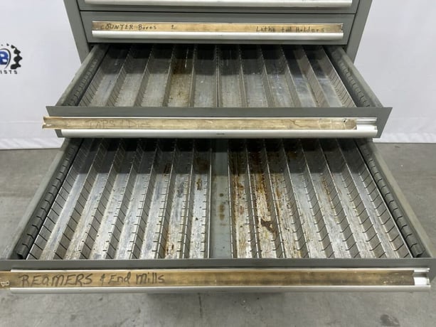 10 Drawer Rack Engineering Co., modular industrial tool storage cabinet with drill bits, 30" x 27-3/4" x - Image 6