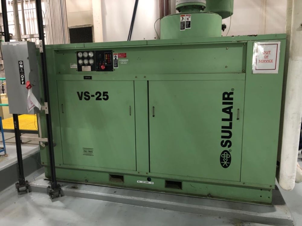 1340 cfm, Sullair #VS25-75 water cooled, rotary screw vacuum pump system, 480 V., 75 HP - Image 1