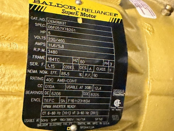 Donaldson #TBI-ARR-4V, blower, NYB, 5 HP, 2017 - Image 3