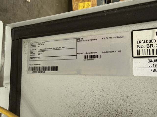 75 HP ABB, ACH550-BD-097A-4, VFD, 480 Volts, 96A, enclosed, 2007 (3 available) - Image 3