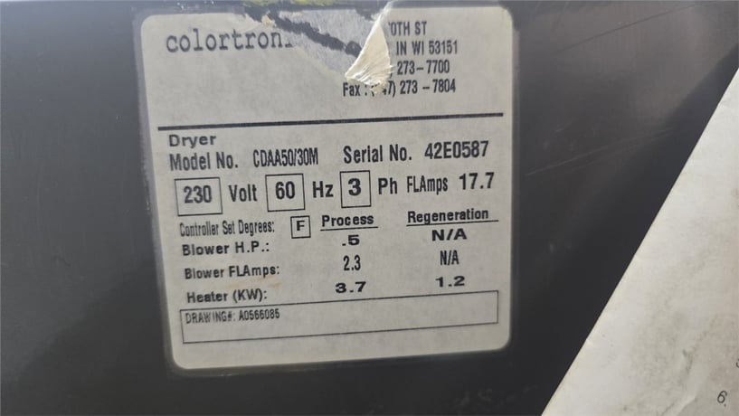 Colortronic Dryer with AEC Autoloader SLC04 & Drying Hopper - Image 2