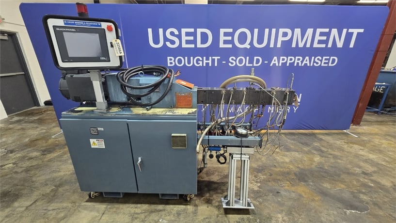 .98" Krupp Werner #ZSK-25, extruder, 36:1 L/D, puller, side feeder, 9 barrel segments, 5 temp Control zones - Image 1