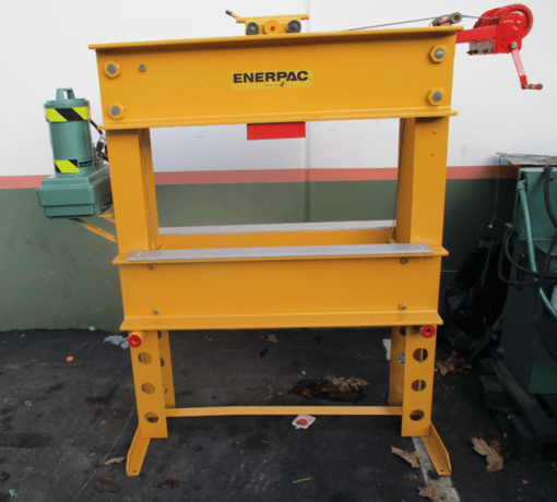 75 Ton, Enerpac, hydraulic H-frame press, table hoist - Image 3