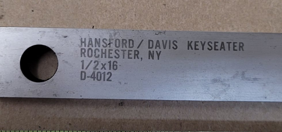 1/2" x 16" Hansford Davis #D-4012, keyseater broach - Image 6