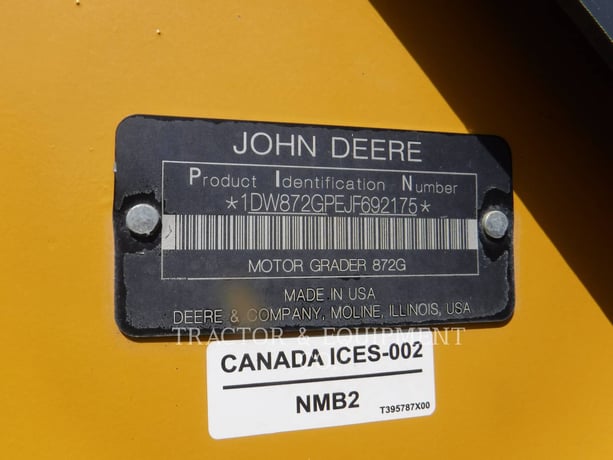 John Deere 872GP, Motor Grader, 5570 hours, S/N: 0JF692175, 2019 - Image 6