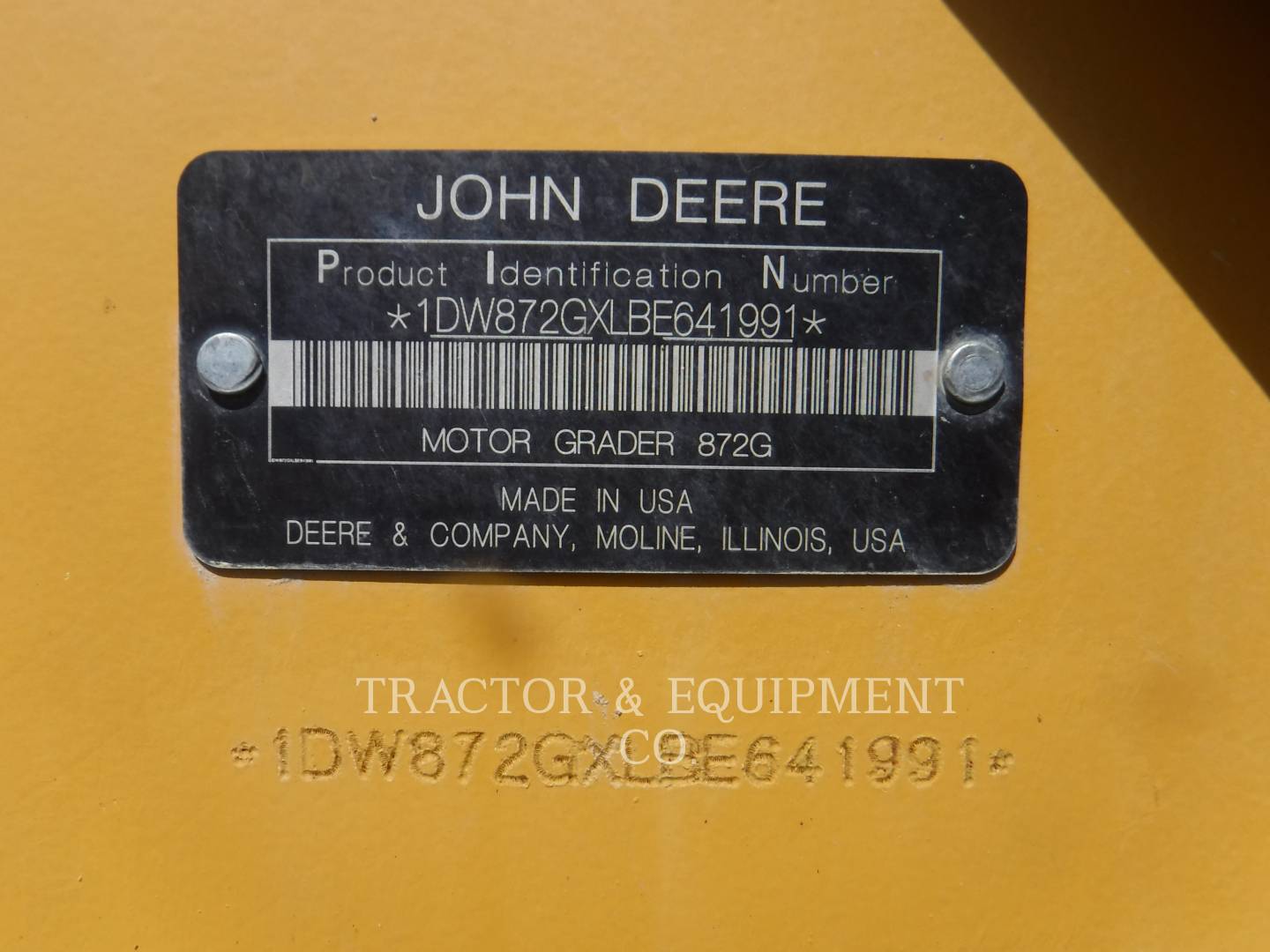 John Deere 872G, Motor Grader, 8649 hours, S/N: E641991, 2012 - Image 6