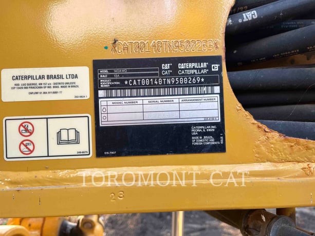 Caterpillar 140-13AWD, Motor Grader, 1419 hours, S/N: N9500269, 2019 - Image 6
