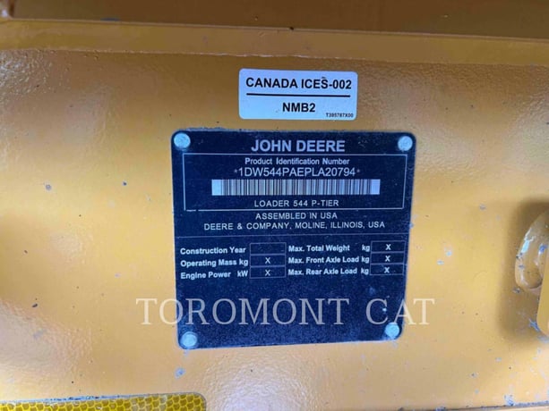 Deere & Co. 544P, Wheel Loader, 1003 hours, S/N: PLA20794, 2023 - Image 6
