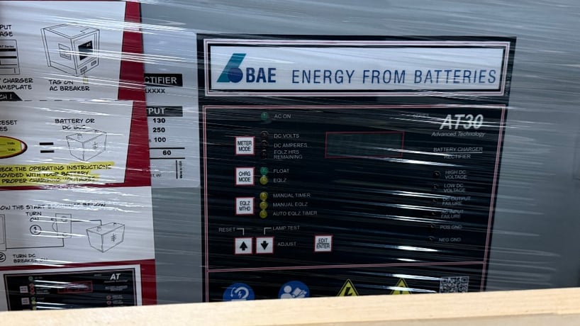 BAE #AT30, microprocessor float batte, 250 amps DC, input 480 Volts 3 phase 60 hz (2 available) - Image 1