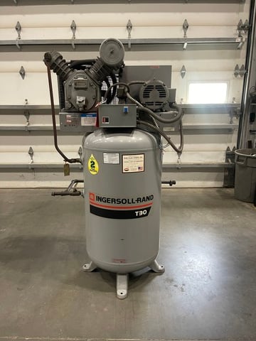 Ingersoll Rand #T30, Air Compressor, Vertical Receiver Tank, 7.5 HP, 3PH - Image 1