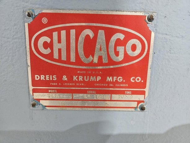 45 Ton, Chicago #56-A, mechanical press brake, 6' overall, 62" between housing, 3" stroke, 12" Shut Height - Image 5
