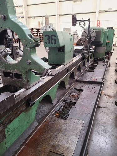 35" x 144" Monarch, Engine Lathe, 19.5" swing over cross slide, 18" 3-jaw chuck, 3-1/8" bore, D1-8 Camlock - Image 7