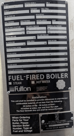 30 HP 150 PSI Fulton Classic #FB-030-A, Vertical Tubeless Steam Boiler, Natural gas, 1005000 BTUH, 1085 PPH - Image 2