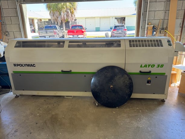 Polymac #LATO-38, Edgebander, Quick heat glue system, 220 V., 3ph, 2006 - Image 1