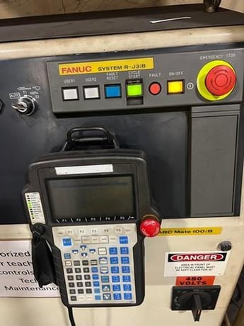 Fanuc, dual robotic welding cell, Fanuc ArcMate 100iB 6-Axis robot, Fanuc RJ3iB Control, teach pendant - Image 2
