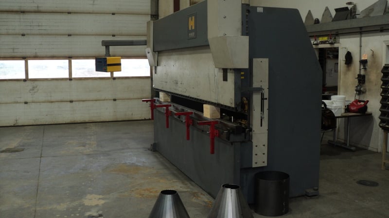 150 Ton, Haco #ERMS-36150, press brake, 12' overall, 123" between housing, 7" stroke, 2004 - Image 4