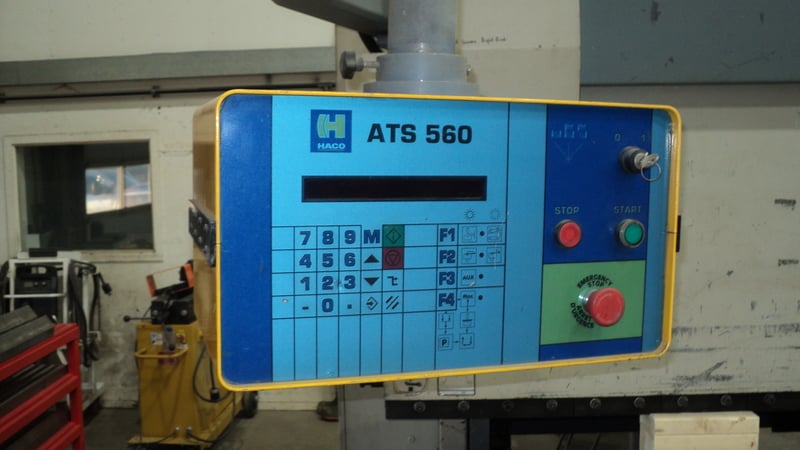 150 Ton, Haco #ERMS-36150, press brake, 12' overall, 123" between housing, 7" stroke, 2004 - Image 6