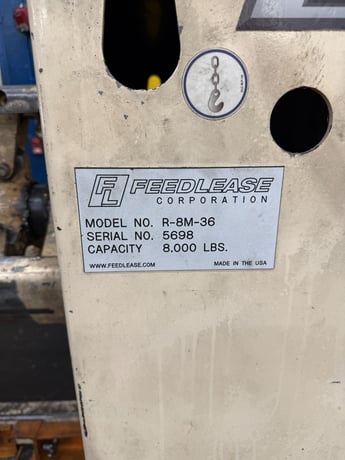 8000 lb. Feed-Lease #R-8M-36, coil reel, 36" width, 60" outside dimensions, 20"-24" ID - Image 5