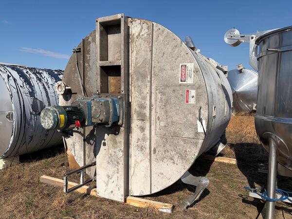 3000 gallon A & B Process Systems, Stainless Steel Mix Tank, 8' diameter x 9' Straight Side, 7.5 HP paddle - Image 3