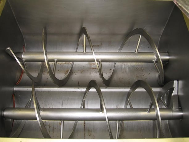 Rietz #RSV23K6405, dual shaft ribbon mixer, air operated flip up safety cover, air operated swing away end - Image 2