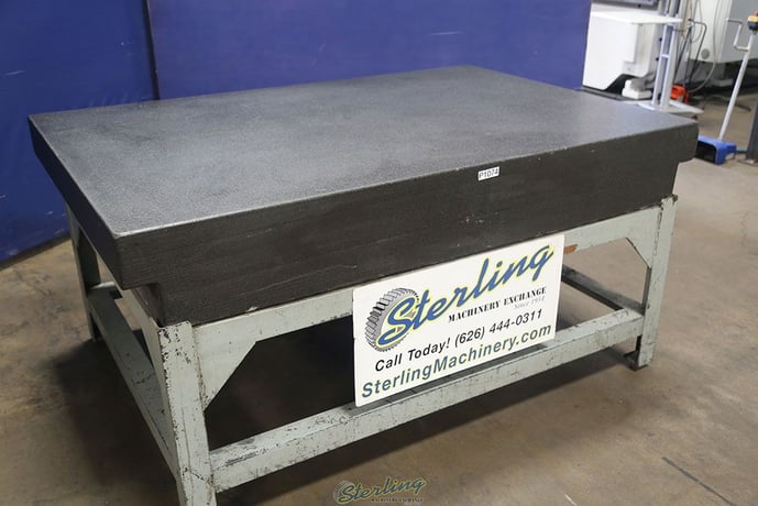 48" x 72" x 10" Mojave #Grade-A, pyramid granite surface plate, 2 ledge, steel stand - Image 1