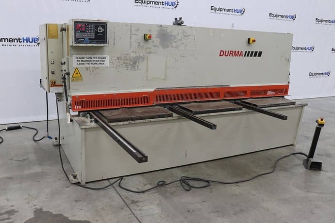 1/4" x 10' Durma #DHGM-3006, CNC plate shear, 36" back gauge, 58" squaring arm, foot pedal, 2002 - Image 2