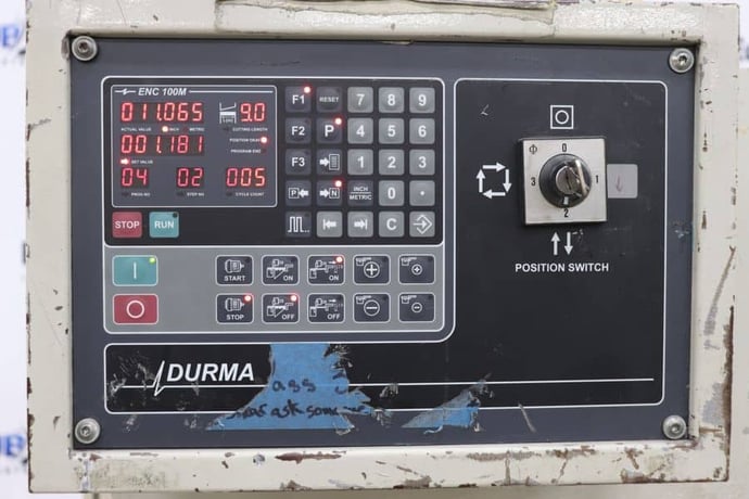 1/4" x 10' Durma #DHGM-3006, CNC plate shear, 36" back gauge, 58" squaring arm, foot pedal, 2002 - Image 9