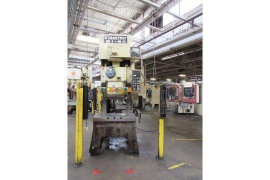 88 Ton, Stamtec #G1-80, gap frame press, 5.91" stroke, 13" Shut Height, 3.15"ram adj., 39.37"x21.65"bed - Image 10