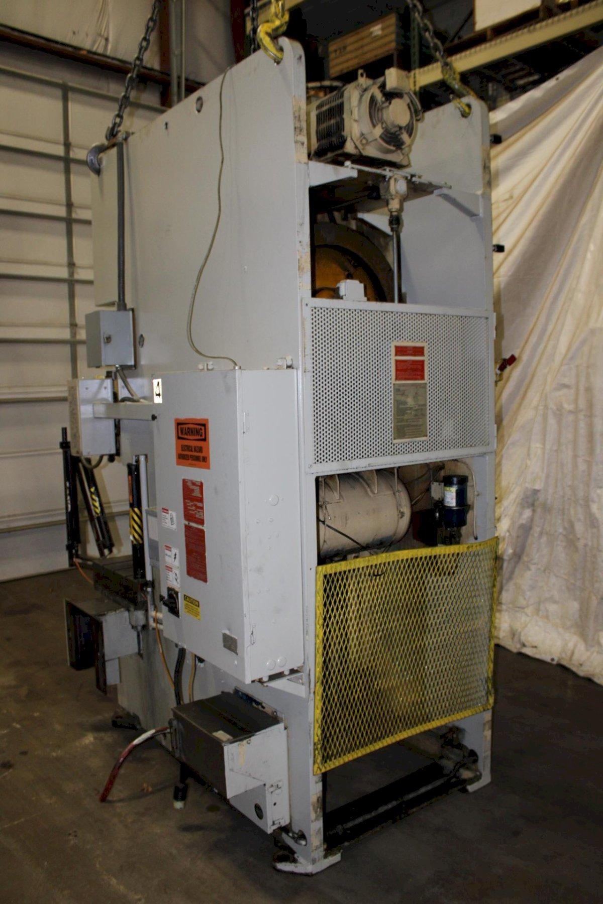 165 Ton, Aida #NC1-150(1), single crank gap frame press, 5.11" stroke, 13.77"Shut Height, 3.93"ram adj. - Image 3