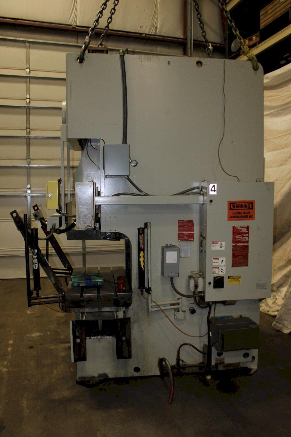 165 Ton, Aida #NC1-150(1), single crank gap frame press, 5.11" stroke, 13.77"Shut Height, 3.93"ram adj. - Image 5