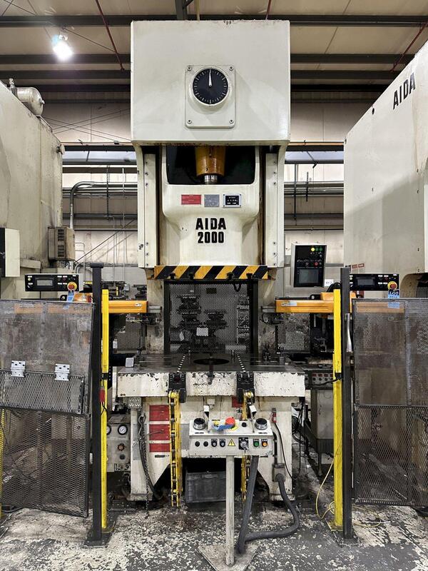 220 Ton, Aida #NC1-2000(2), single crank gap frame press, 9.84" stroke, 19.69"Shut Height, 4.33"ram adj. - Image 2