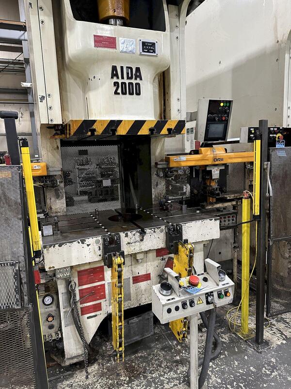 220 Ton, Aida #NC1-2000(2), single crank gap frame press, 9.84" stroke, 19.69"Shut Height, 4.33"ram adj. - Image 4