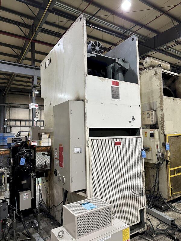 220 Ton, Aida #NC1-2000(2), single crank gap frame press, 9.84" stroke, 19.69"Shut Height, 4.33"ram adj. - Image 8