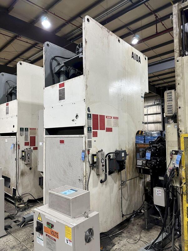 220 Ton, Aida #NC1-2000(2), single crank gap frame press, 9.84" stroke, 19.69"Shut Height, 4.33"ram adj. - Image 9