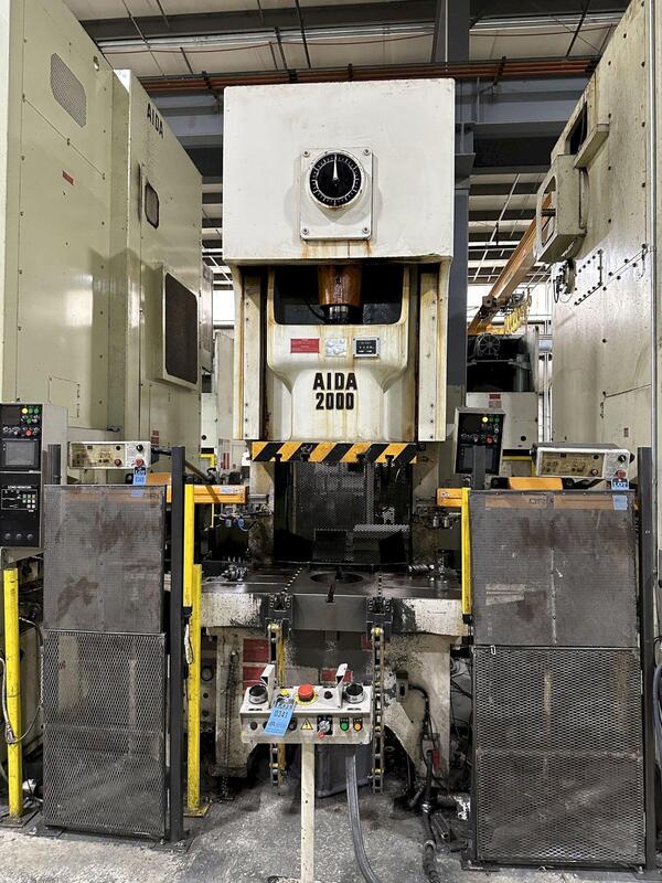 220 Ton, Aida #NC1-2000(2), single crank gap frame press, 9.84" stroke, 17.72"Shut Height, 4.33"ram adj. - Image 2