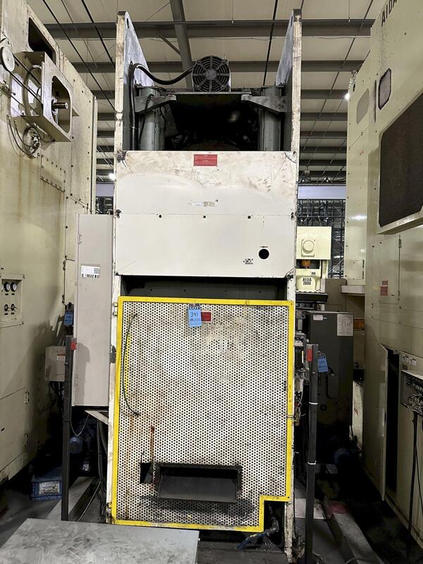 220 Ton, Aida #NC1-2000(2), single crank gap frame press, 9.84" stroke, 17.72"Shut Height, 4.33"ram adj. - Image 4